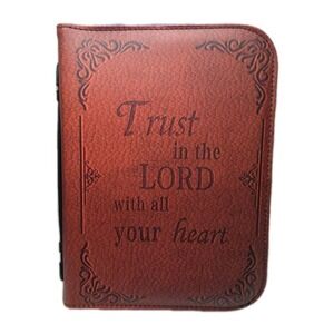 Bible Protector, Trust in The Lord with All Your Heart Bible Cover, 10.2x7x1.9"